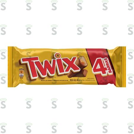  Twix Chocolate Com Recheio de Caramelo Embalagem 80g