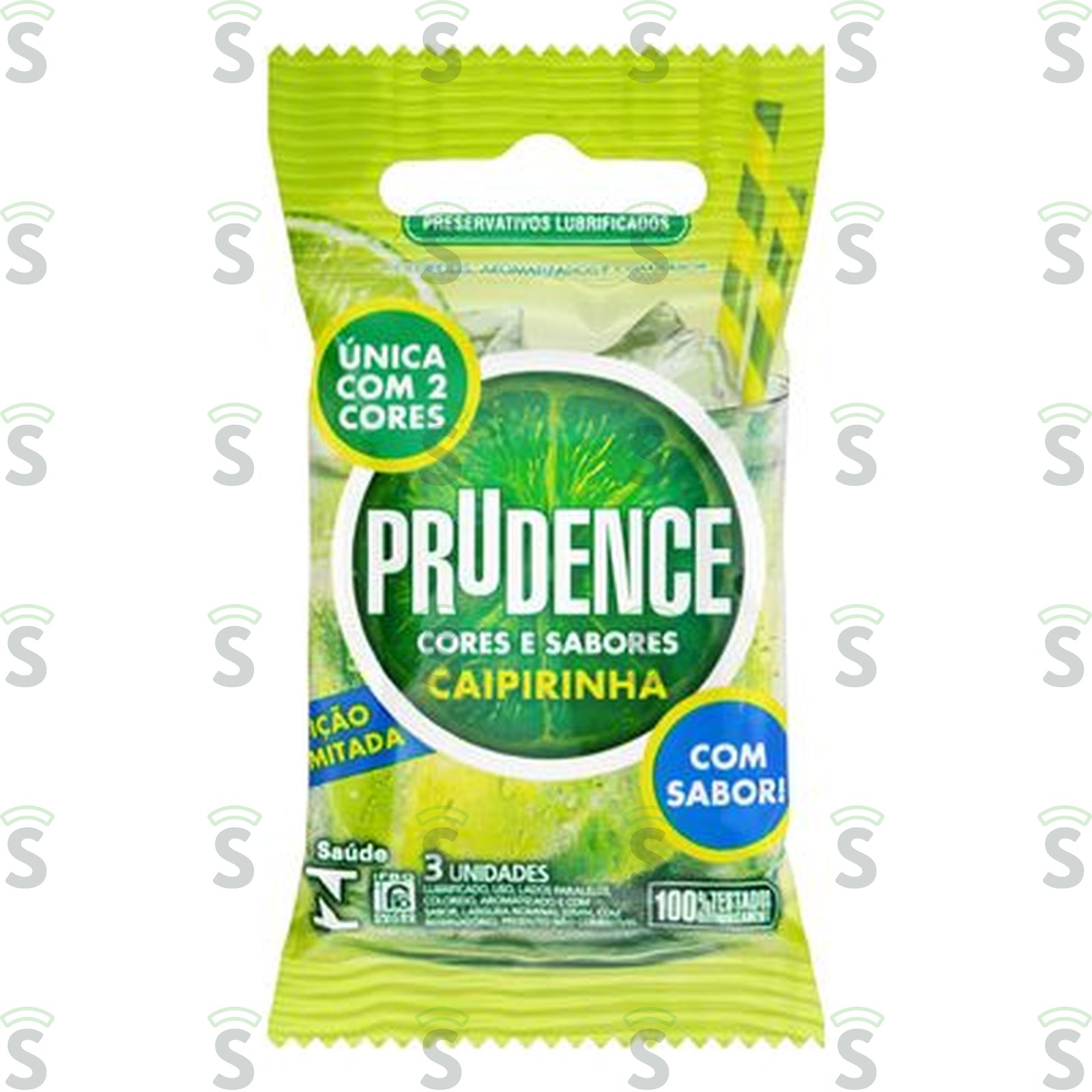 Preservativos Prudence Cores E Sabores Caipirinha Pacote 3UN