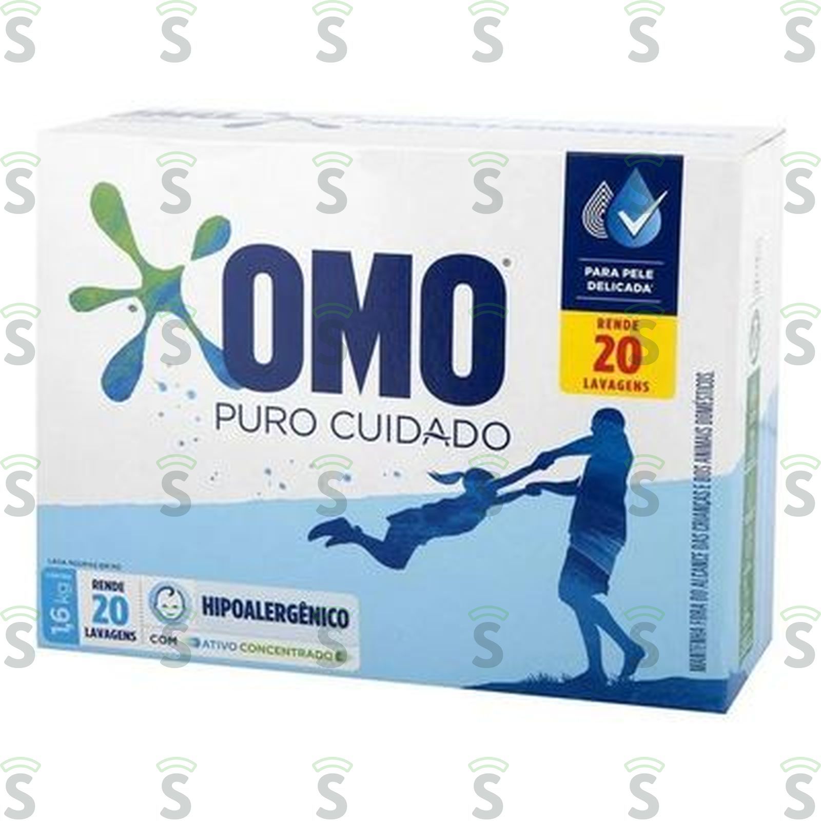 Lava-Roupas Pó Omo Puro Cuidado Caixa 1.6kg