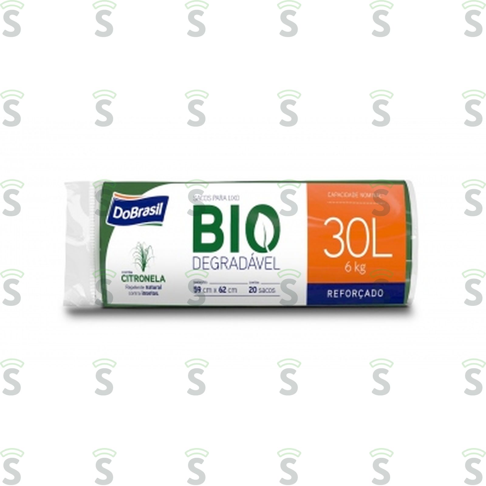 Saco de Lixo Dobrasil Citronela Biodegradável 30 Litros Embalagem 20 Un