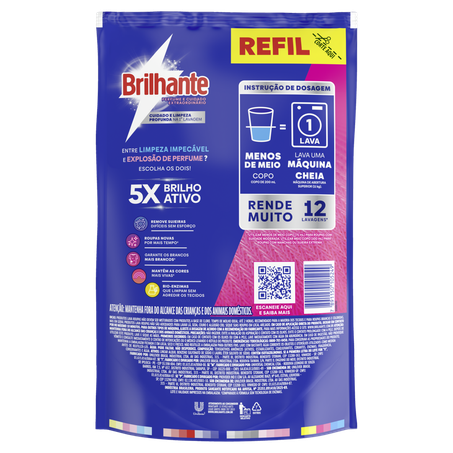 Lava Roupas Brilhante Líquido Perfume e Cuidado Extraordinário Sachê 900ml 
  360-2