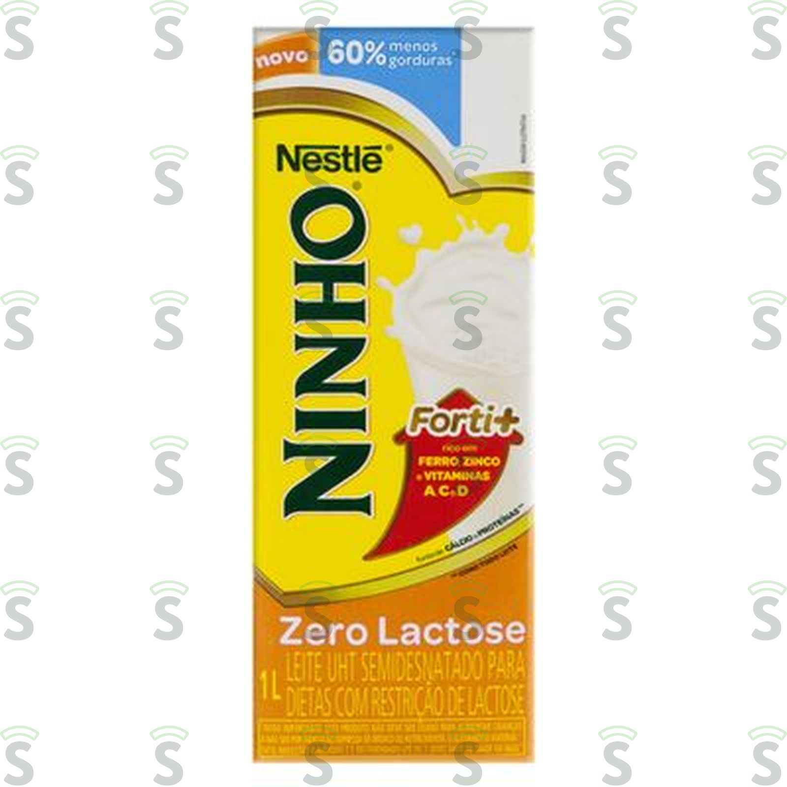 Leite UHT Semidesnatado Nestlé Ninho Zero Lactose Levinho Forti+ Caixa com Tampa 1lt