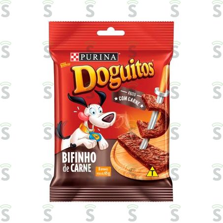  Bifinho Para Cães Doguitos Carne Pacote 65g