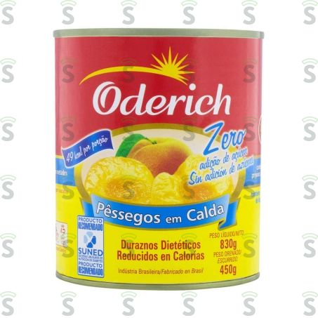  Pêssego Em Calda Oderich Zero Embalagem 450g