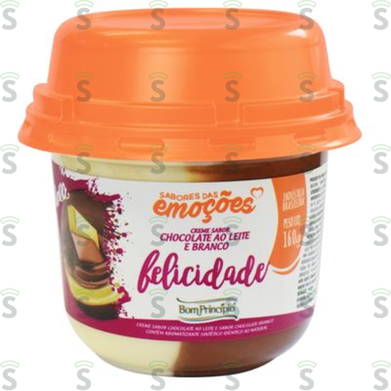 Creme Bom Princípio Sabor Chocolate ao Leite e Sabor Chocolate Branco Pote 160gr