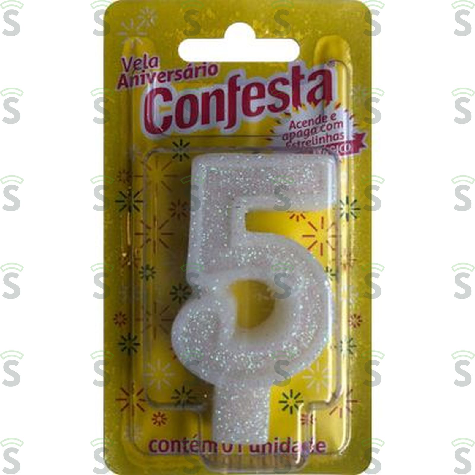 Vela Aniver Confesta N5 Big Branca 1UN