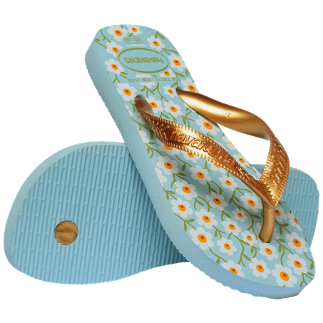 Sandálias havaianas kids flores azul 29/30