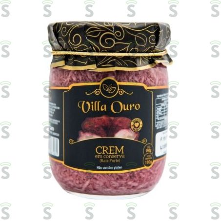  Crem Em Conserva Villa Ouro Raiz Forte Pote de Vidro 100gr