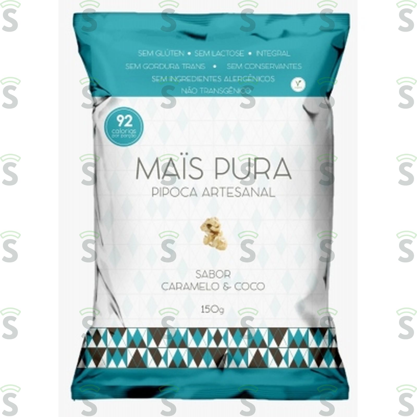 Pipoca Doce Mais Pura Artesanal Caramelo E Coco Embalagem 150G