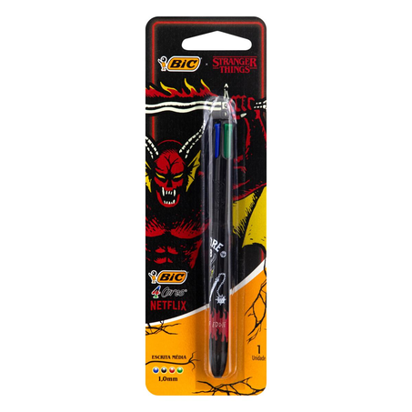 Caneta 4 Cores Bic 4 Cores - Stranger Hellfire