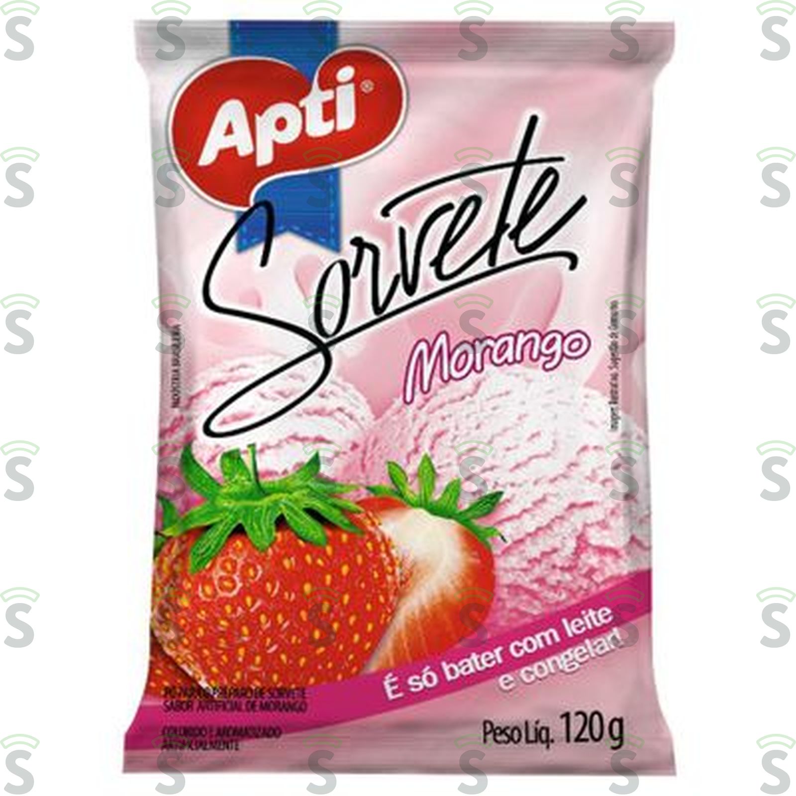 Pó Para Sorvete Apti Morango Embalagem 120G
