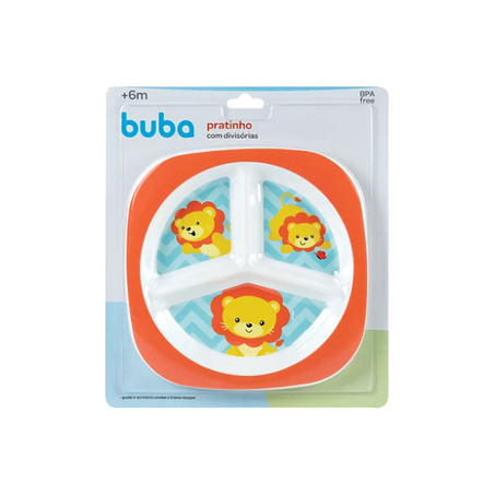 PRATO BUBA INFANTIL ANIMAL LEÃO 1 PEÇA