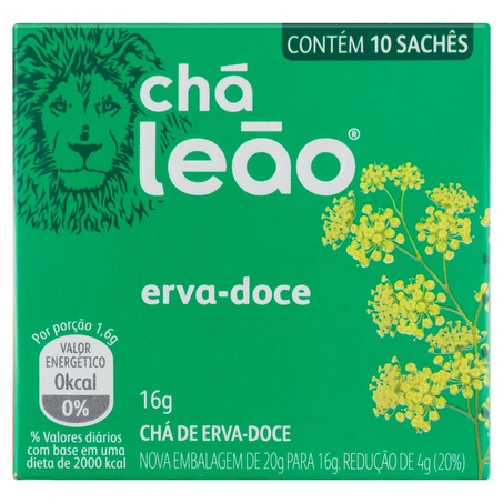Chá Matte Leão Ervas 10g - Erva-doce - Com 10 Saquinhos