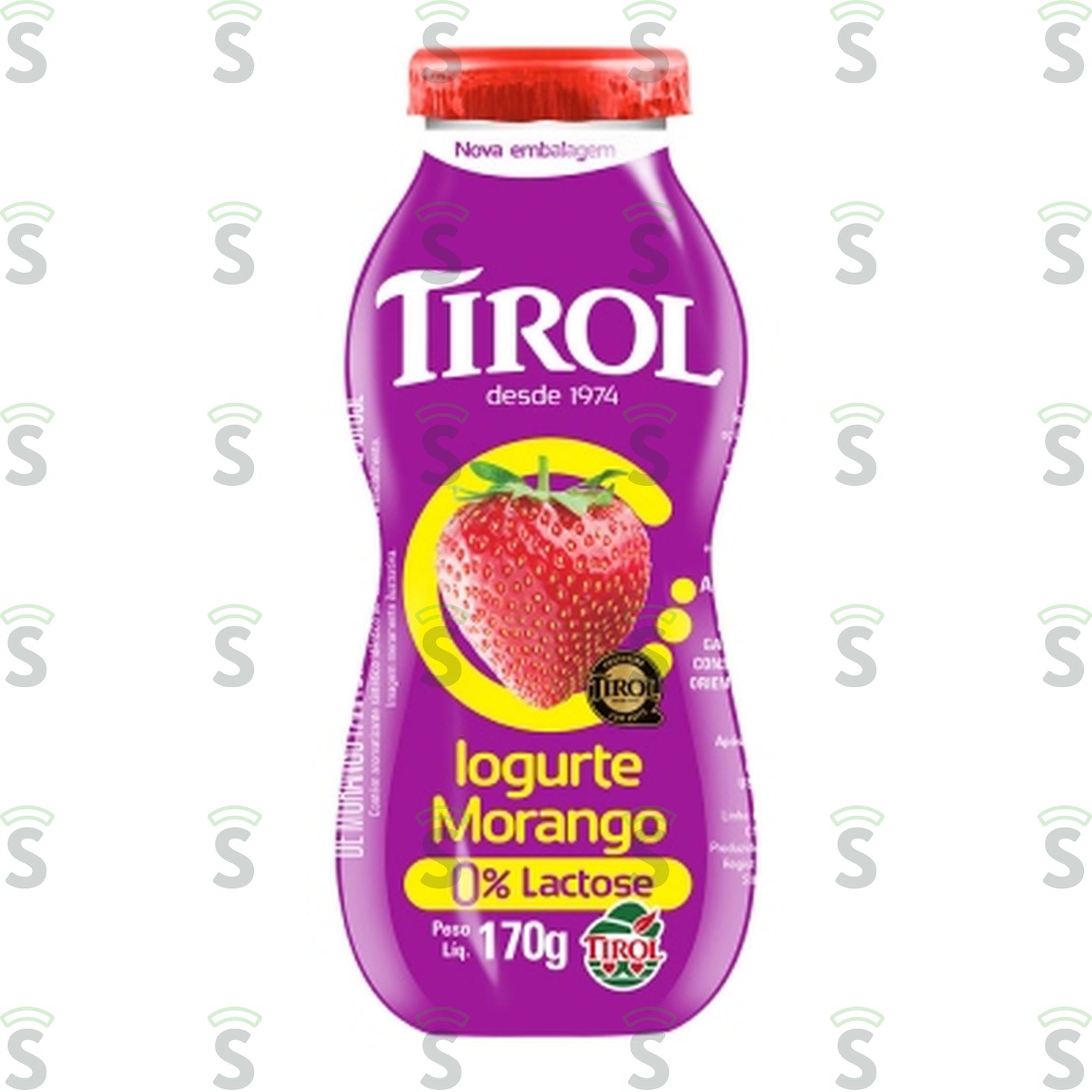 Iogurte Tirol Zero Lactose Sabor Morango Embalagem 170G