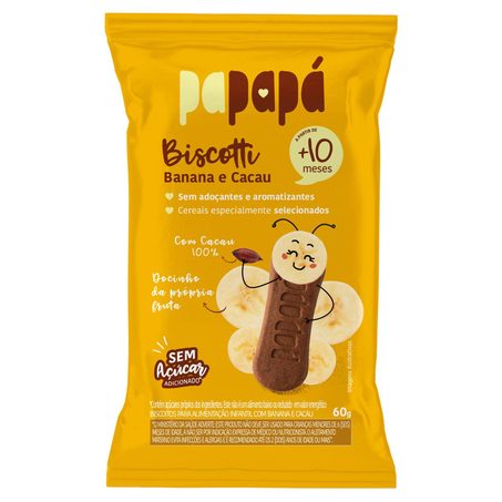 Biscoito Papapá 60g - Zero Açúcar - Banana e Cacau