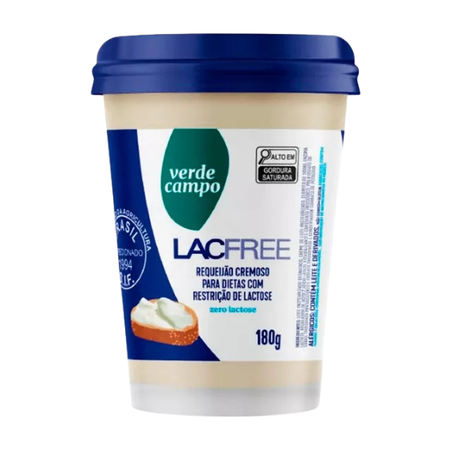 Requeijão Cremoso Zero Lactose Verde Campo Lacfree 180g