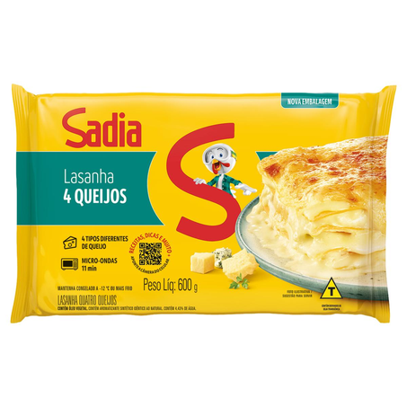 Lasanha Sadia 600g - Quatro Queijos