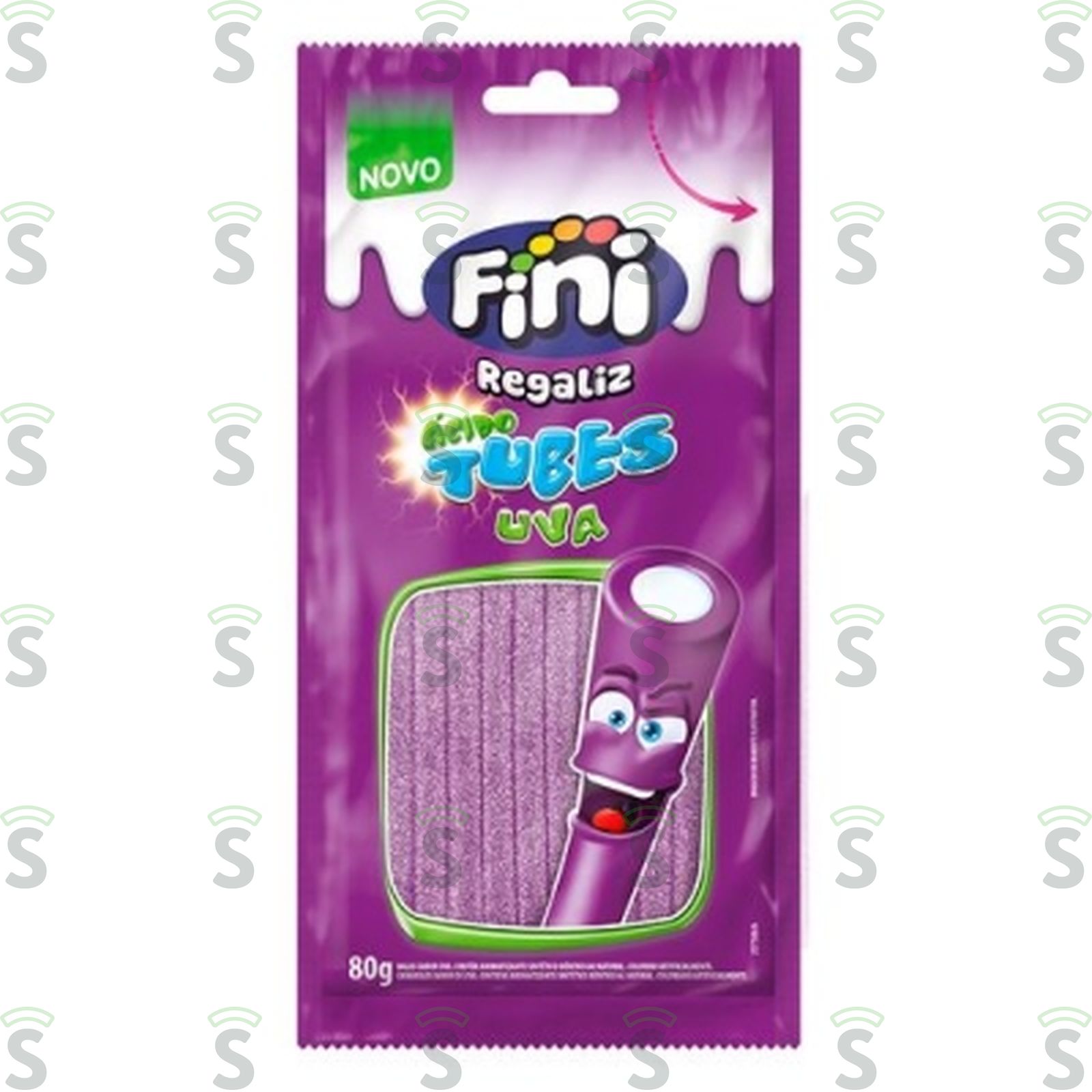 Bala Fini Regaliz Tubes Uva Cítrica 80G
