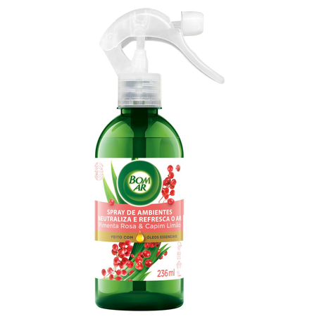 Purificador Bom Ar 236ml - Pimenta-Rosa & Capim-Limão
