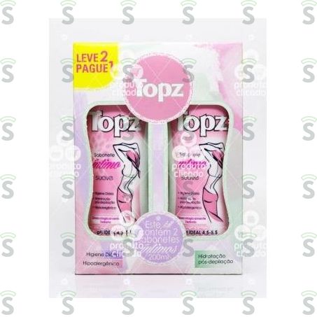  Kit 2 Sabonetes Líquidos Íntimo Topz Caixa Com 2un - 400ml