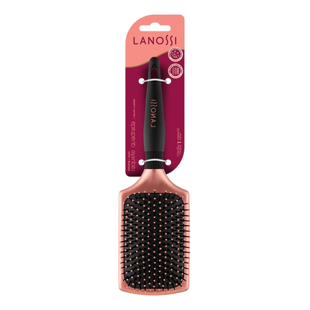 Escova para Cabelo Lanossi Raquete - Quadrada - Bronze - Ref. LS0001
