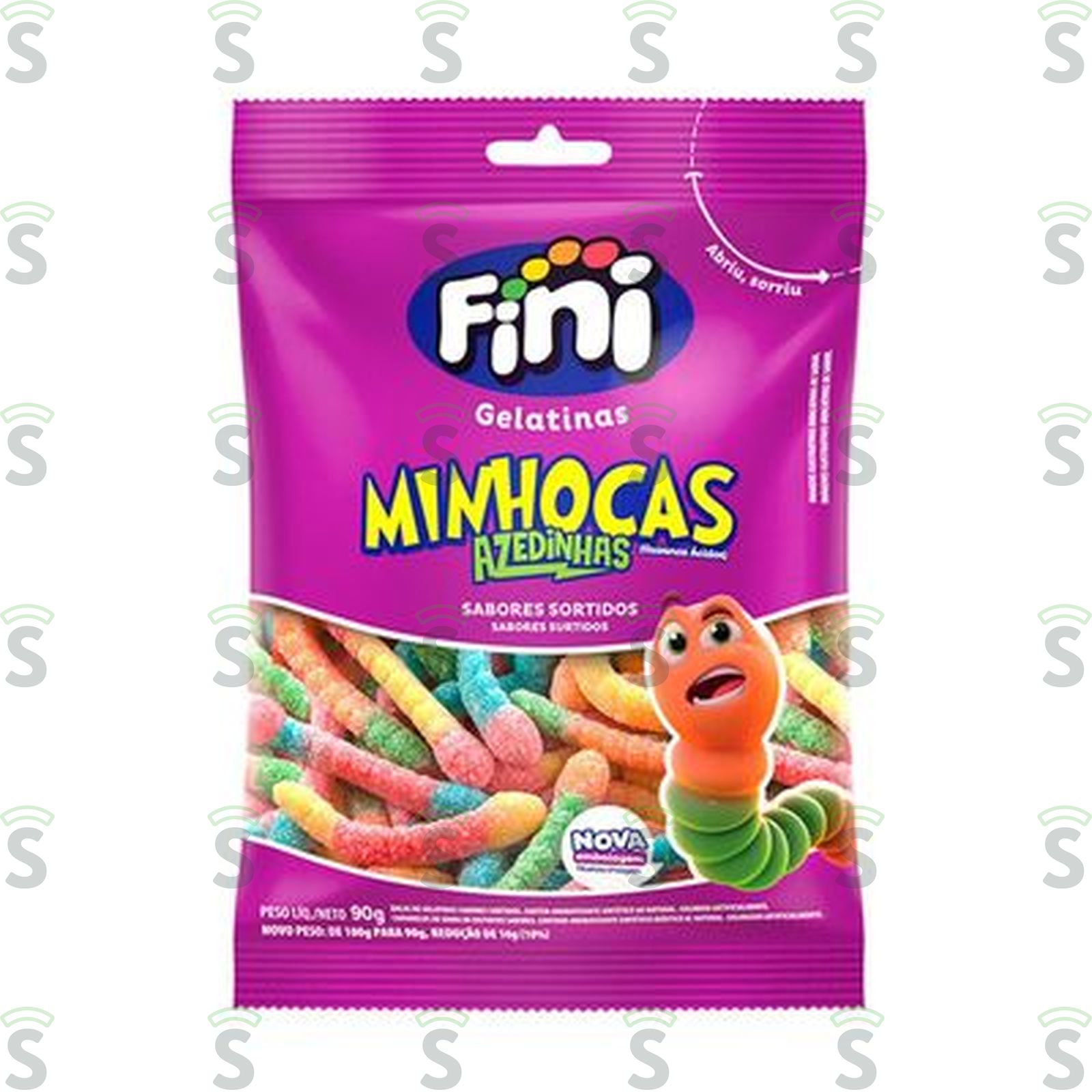 Bala Gelatina Fini Minhocas Cítricas 100G