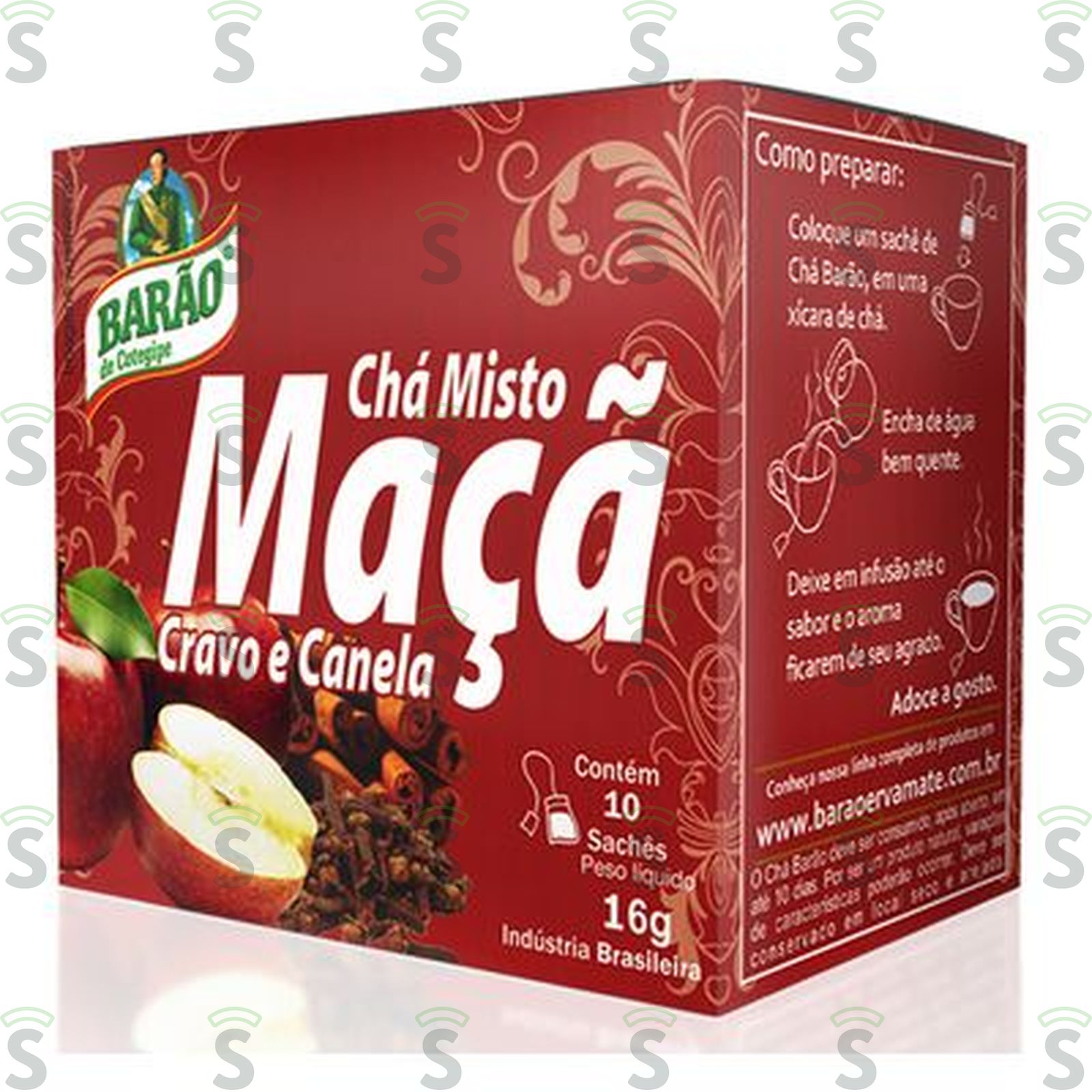 Chá Barão Misto Maçã, Cravo E Canela Embalagem 16G