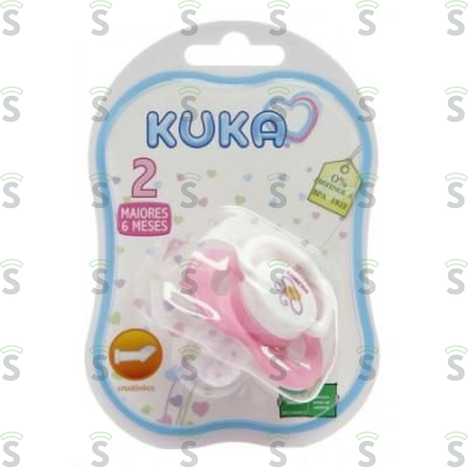 Chupeta Kuka Decorada Plus Orto Silicone N.2 Rosa Pacote 1UN