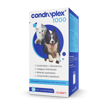Suplemento Avert Condroplex 1000 com 60 Comprimidos Palatáveis