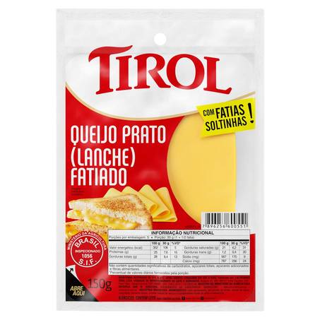 Queijo Tirol 150g - Prato - Fatiado