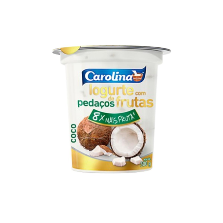 Iogurte Carolina 450g - Pedaços de Frutas - Coco