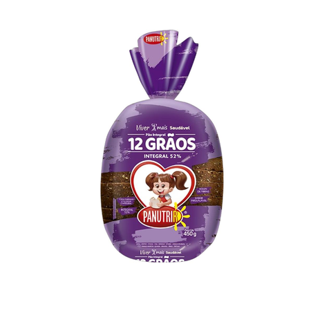 Pão Panutri 500g - 52% Integral - 12 Grãos
