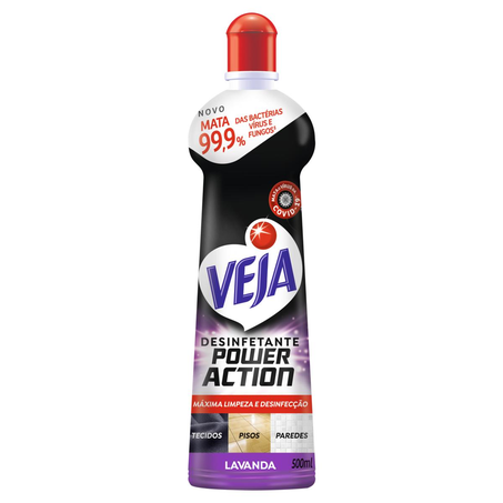 Desinfetante Veja 500ml - Power Action - Lavanda - Squeeze