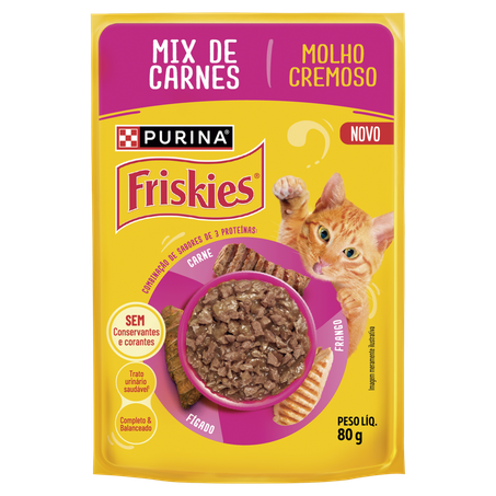 Alimento Para Gatos Friskies Adultos Mix De Carnes Sachê 80g 
 