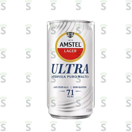 Cerveja Lager Puro Malte Sem Glúten Amstel Ultra Lata 269ml