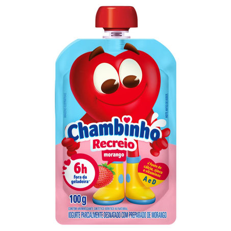 Iogurte Chambinho Nestlé 100g - Morango - Pouch