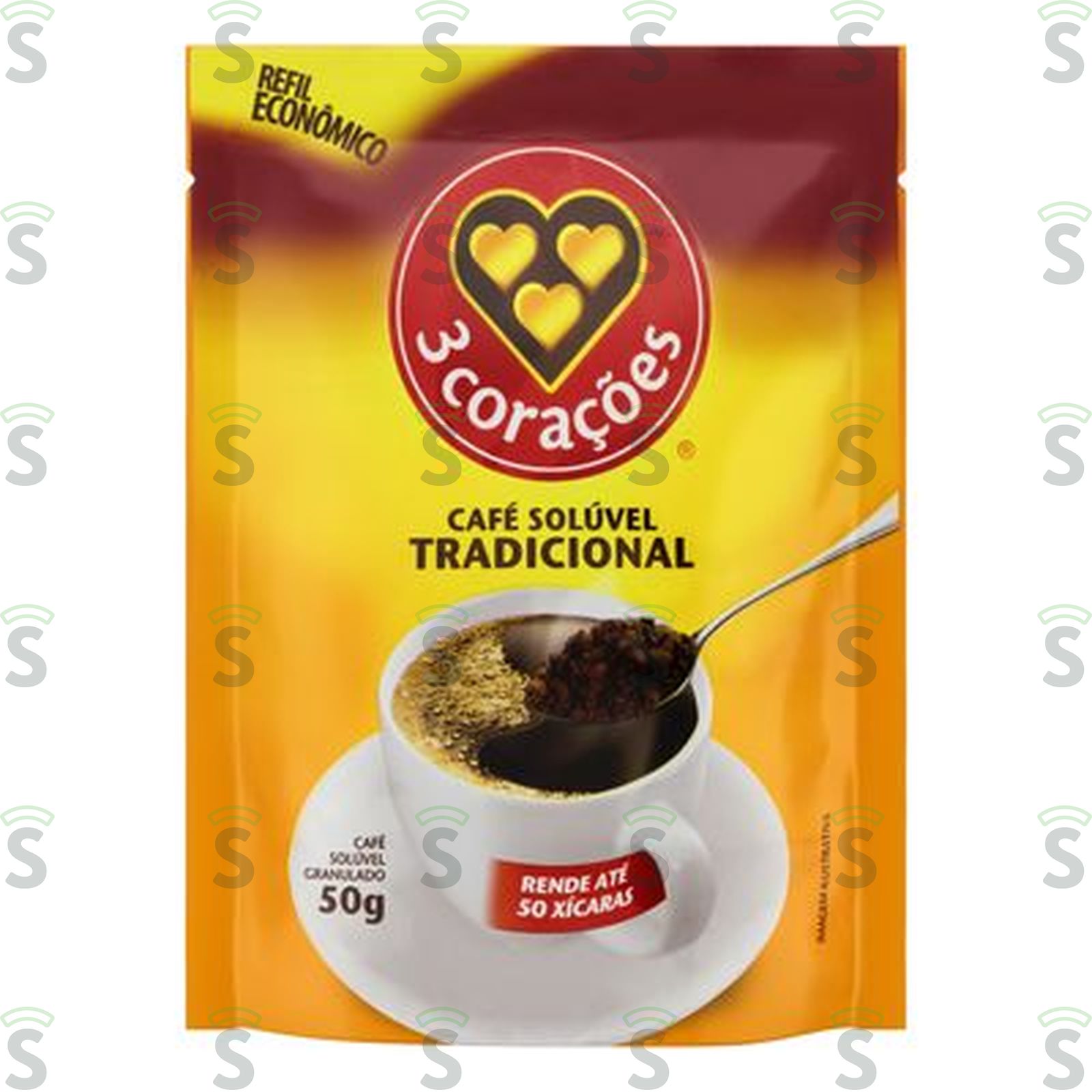 Café Solúvel 3 Corações Tradicional Refil 50G