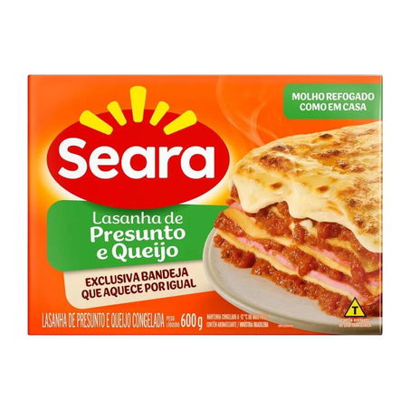 Lasanha Seara 600g - Presunto, Queijo e Tomate