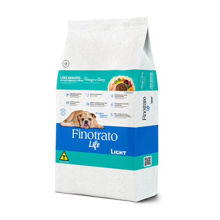 Finotrato Life Light Frango e Arroz Cães Adultos de Raças Pequenas e Médias 10,1kg