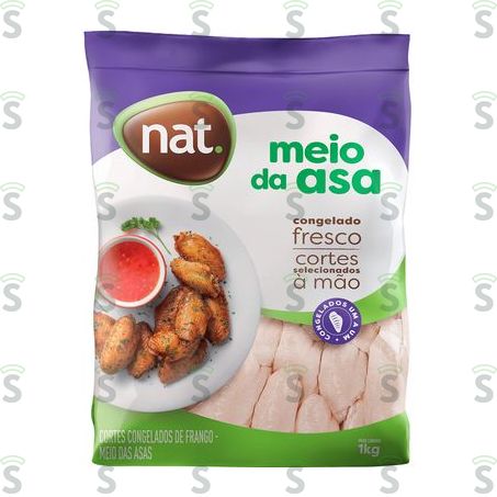  Meio da Asa de Frango Nat Congelado Iqf Embalagem 1kg