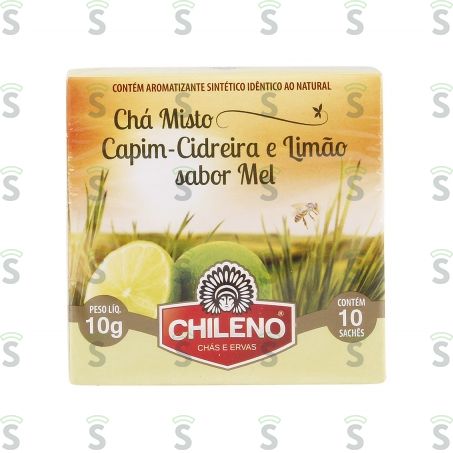  Chá Misto Chileno Capim-cidreira, Limão e Erva Mate Caixa Com 10un - 10gr