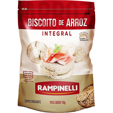 Biscoito de Arroz Rampinelli 150g - Integral - Tradicional