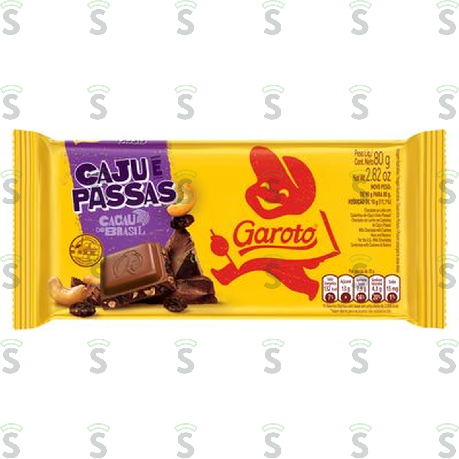 Garoto-chocolate 80g caju passas