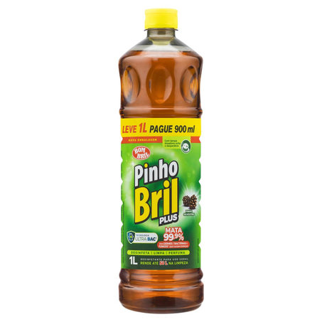 Desinfetante Pinho Bril Plus - Silvestre - Leve 1 Litro, Pague 900ml