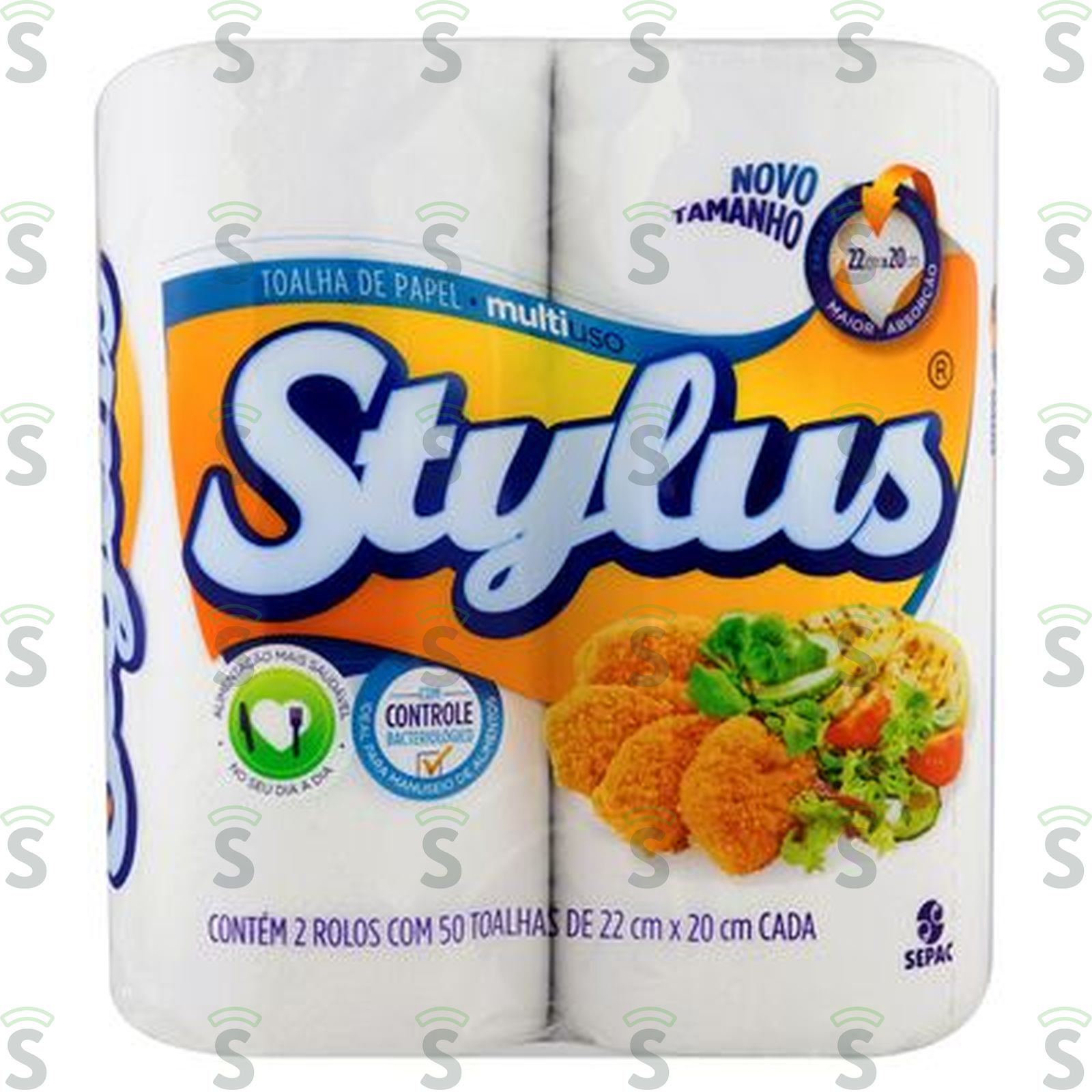 Toalha de Papel Folha Dupla Multiuso Stylus 22cm X 20cm Pacote 2 Unidades