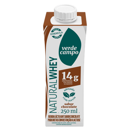 Bebida Láctea Verde Campo 14g Proteínas Zero Lactose Chocolate Caixa 250ml 
 