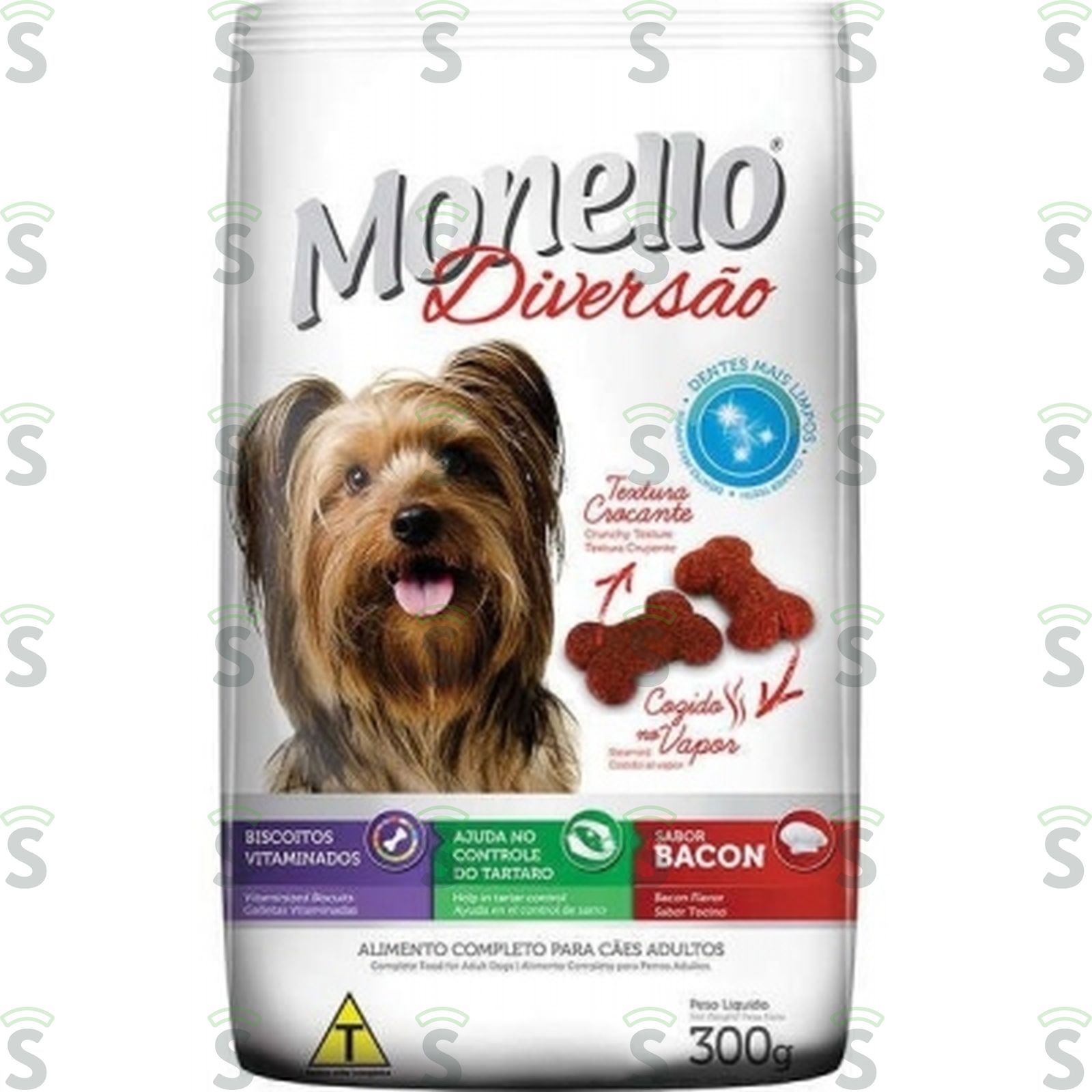 Ração Para Cães Monello Dog Diversão Bacon Embalagem 300G