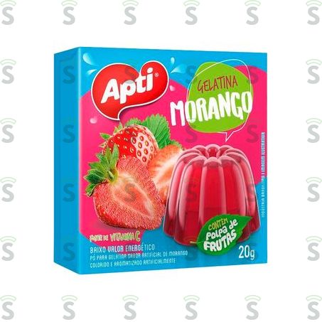  Gelatina Apti  Sabor Morango Caixa 20gr