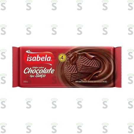  Biscoito Wafer Isabela Chocolate Suíço 100g