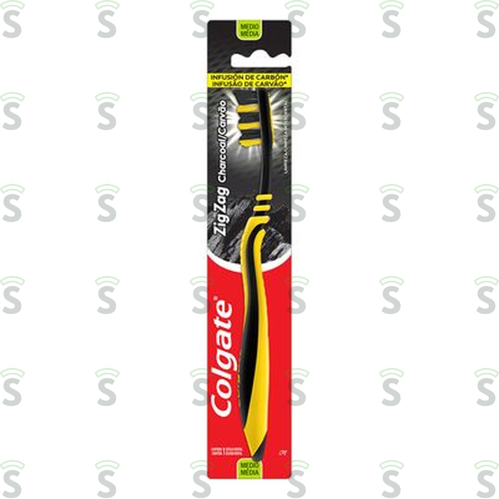 Escova Dental Média Infusão de Carvão Colgate Zigzag